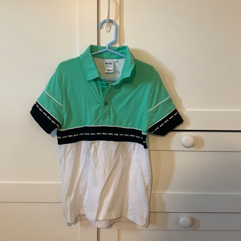 Boys
BOSS Slim Fit Collar Shirt Mint Green and White Size 6